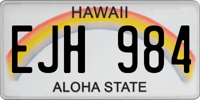 HI license plate EJH984