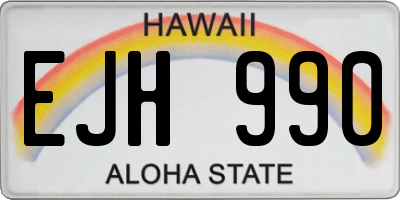 HI license plate EJH990