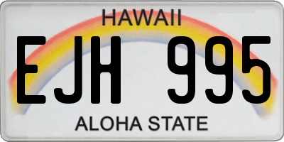 HI license plate EJH995