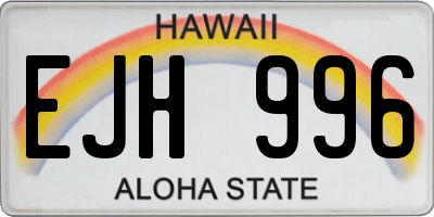 HI license plate EJH996