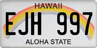HI license plate EJH997