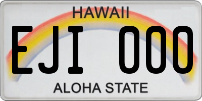 HI license plate EJI000