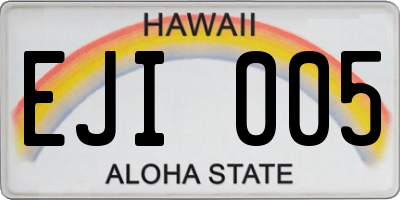 HI license plate EJI005