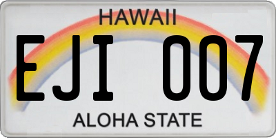 HI license plate EJI007