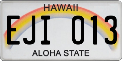 HI license plate EJI013
