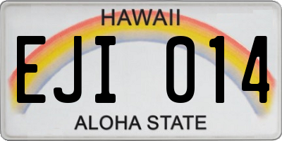 HI license plate EJI014