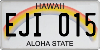 HI license plate EJI015