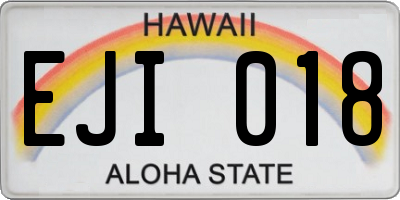 HI license plate EJI018