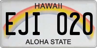 HI license plate EJI020
