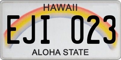 HI license plate EJI023