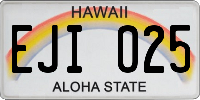 HI license plate EJI025