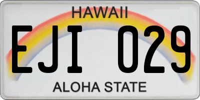 HI license plate EJI029