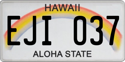 HI license plate EJI037