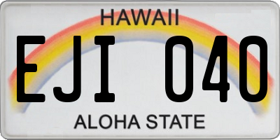 HI license plate EJI040