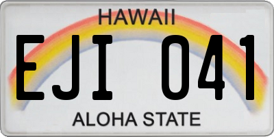 HI license plate EJI041