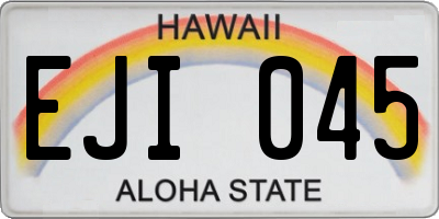 HI license plate EJI045