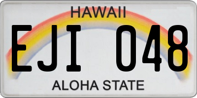 HI license plate EJI048