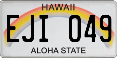 HI license plate EJI049