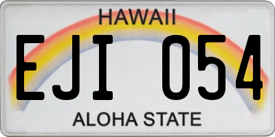 HI license plate EJI054