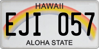 HI license plate EJI057