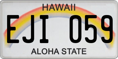 HI license plate EJI059