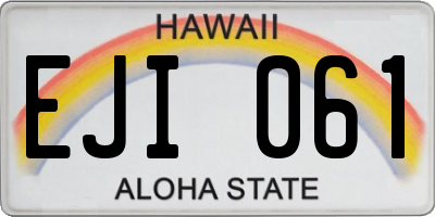 HI license plate EJI061
