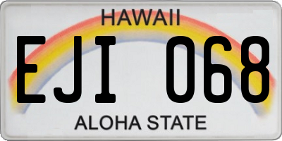 HI license plate EJI068