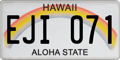 HI license plate EJI071