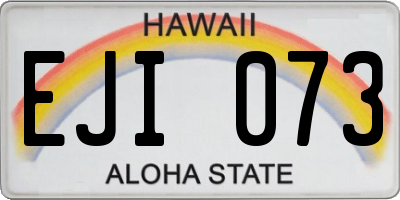 HI license plate EJI073