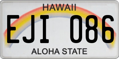 HI license plate EJI086