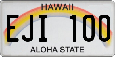 HI license plate EJI100