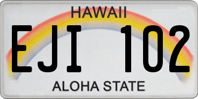 HI license plate EJI102