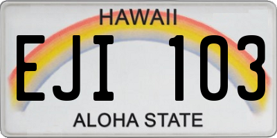 HI license plate EJI103