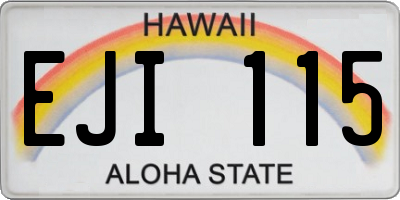 HI license plate EJI115