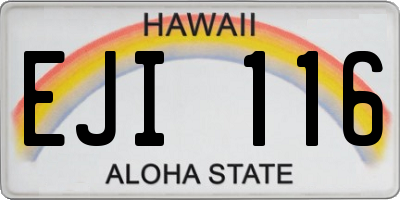 HI license plate EJI116