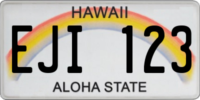 HI license plate EJI123