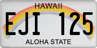 HI license plate EJI125