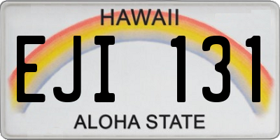 HI license plate EJI131
