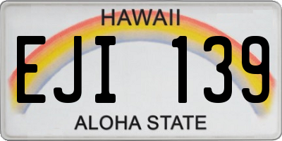 HI license plate EJI139