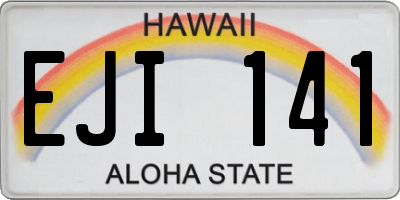 HI license plate EJI141