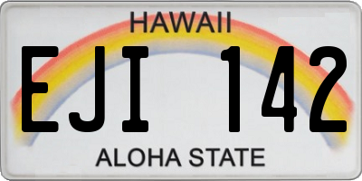 HI license plate EJI142