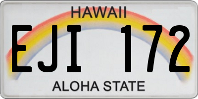 HI license plate EJI172