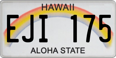 HI license plate EJI175