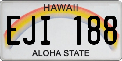 HI license plate EJI188
