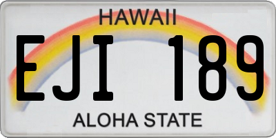 HI license plate EJI189