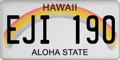 HI license plate EJI190