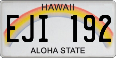 HI license plate EJI192