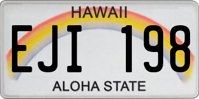 HI license plate EJI198
