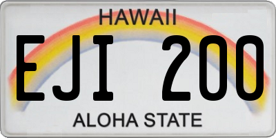 HI license plate EJI200