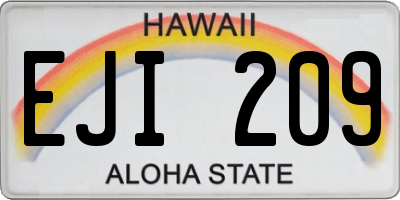 HI license plate EJI209